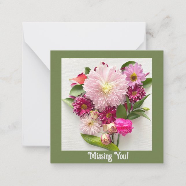 Cartão De Notas Sentido Sua Falta! (Frente)