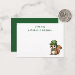 Cartão De Notas Serelepe Esquilo do Dia de São Patrício Personaliz