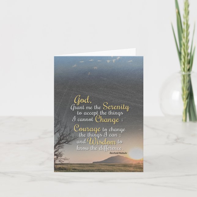 Cartão De Notas Serenidade, coragem e sabedoria (Frente)