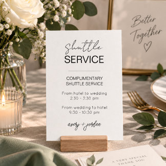 Cartão De Notas Serviço de Transporte de Shuttle para Casamento Mi
