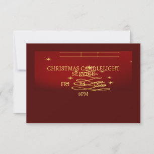 Cartão De Notas Serviço de Velas de Natal da Igreja do Cristo Conv