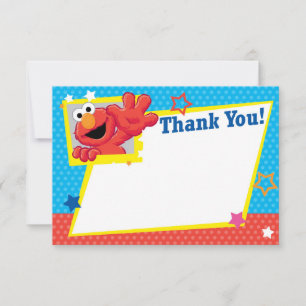 Cartão De Notas Sesame Street Elmo - Bolinhas e Estrelas Obrigad