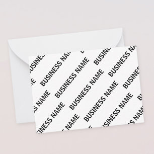 Cartão De Notas Seu Padrão de Nome de Empresa   Preto e branco
