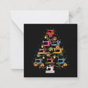 Cartão De Notas Sewing Machine Christmas Tree