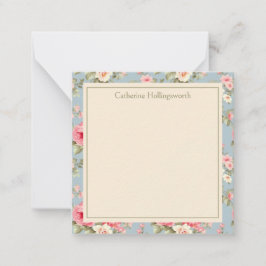Cartão De Notas Shabby Chic Pink Peony Floral Personalized