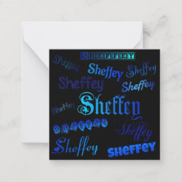 Cartão De Notas Sheffey Fonts - Tons de Azul no Preto