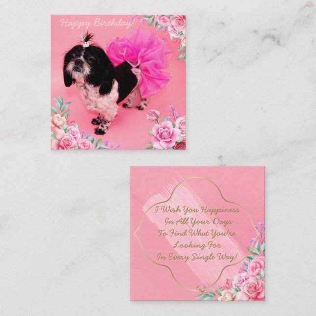 Cartão De Notas Shih Tzu Birthday (Frente/Verso)