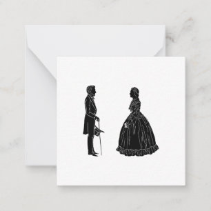 Cartão De Notas silhueta de abraham lincoln mary todd lincoln