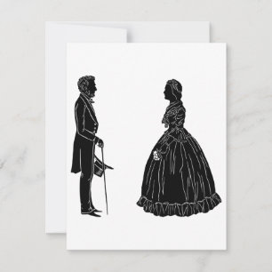 Cartão De Notas silhueta de abraham lincoln mary todd lincoln