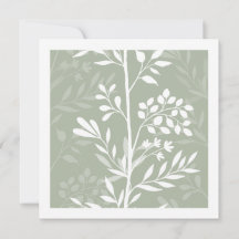 Silhueta Floral Graciosa Verde Salvia Minimal
