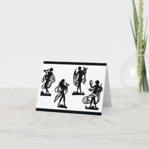 Cartão De Notas silhuetas gregas antigas das musas