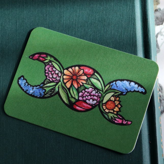 Cartão De Notas Símbolo da Lua Tripla Bloom (Criador carregado)