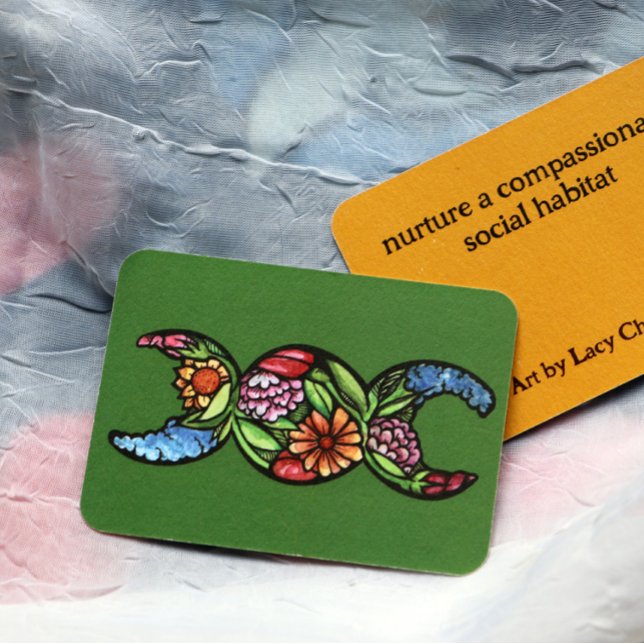 Cartão De Notas Símbolo da Lua Tripla Bloom (Criador carregado)