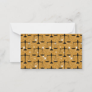 Cartão De Notas Símbolo de Justiça Escalas Equilibradas Ouro Brite