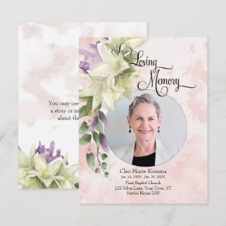 Cartão De Notas Simpatia de Foto Personalizada Floral de Watercolo