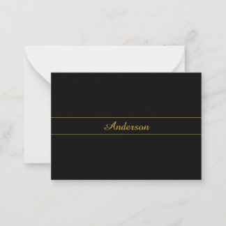 Cartão De Notas Simple Customizable Gold & Black Text Design