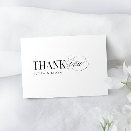 Cartão De Notas Simple Elegant Timeless Typography Thank You