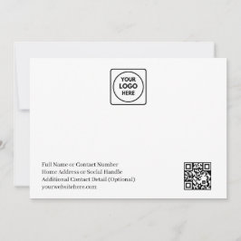 Cartão De Notas Simple Logo QR Code Business Note Card