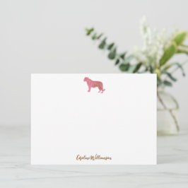 Cartão De Notas Simple Pink Tiger Script Personalized Stationery