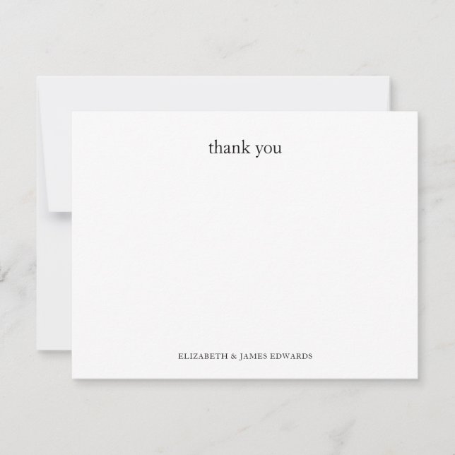 Cartão De Notas Simple Thank You Couple Personalized (Frente)