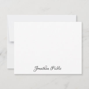 Cartão De Notas Simples chique feito sob encomenda do texto do