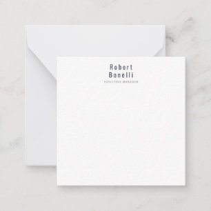 Cartão De Notas Simples e simples profissional moderno branco mini