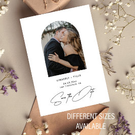 Cartão De Notas Simples foto elegante casamento do guião salvar a