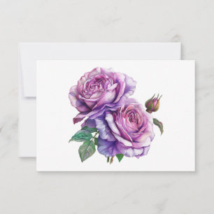 Cartão De Notas Simples Lavanda Elegante Rose Bouquet Flat