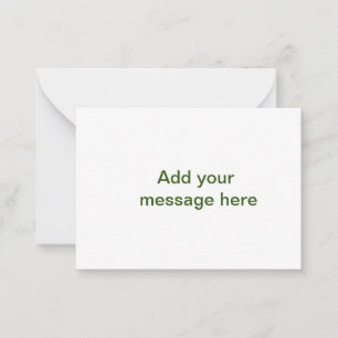 Cartão De Notas Simples minimal verde adicione seu texto nome foto