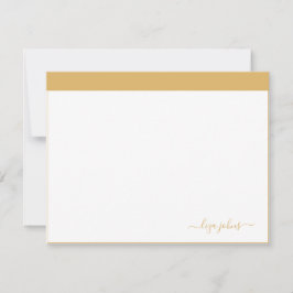 Cartão De Notas Simples Moderno Script Profissional Dourado