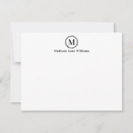 Cartão De Notas Simples, Moderno, Terra Rústica Elegante, Monogram