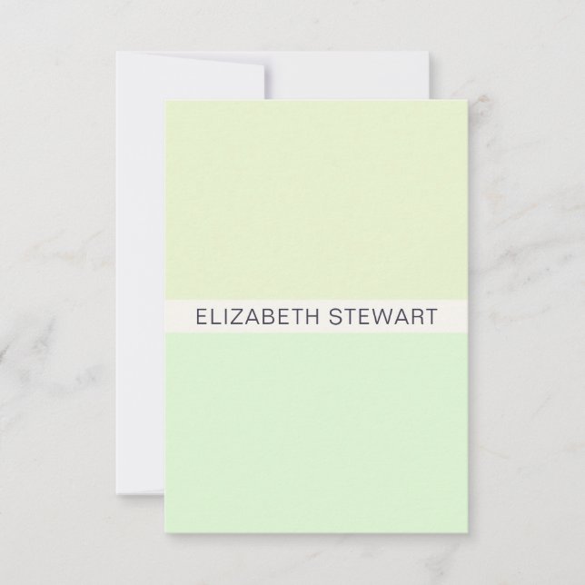 Cartão De Notas Simples Moderno Verde Profissional (Frente)