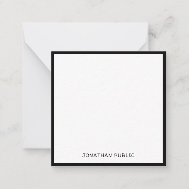 Cartão De Notas Simples Tipo Clássico de Borda Negra (Frente)