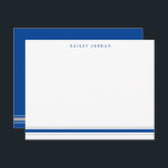 Cartão De Notas Simples Três Bandas Cinzas Azuis Papel de Carta<br><div class="desc">Este design apresenta 3 faixas na parte inferior da placa e espaço para um nome. Clique no botão personalizar se quiser mover/dimensionar as imagens e continuar a modificar o texto! Variações deste design, cores adicionais, além de coordenar produtos estão disponíveis em nosso compro, zazzle.com/store/doodlelulu. Entre em contato conosco se precisar...</div>