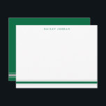 Cartão De Notas Simples Três Listras Cinzas Verdes Papelaria<br><div class="desc">Este design apresenta 3 faixas na parte inferior da placa e espaço para um nome. Clique no botão personalizar se quiser mover/dimensionar as imagens e continuar a modificar o texto! Variações deste design, cores adicionais, além de coordenar produtos estão disponíveis em nosso compro, zazzle.com/store/doodlelulu. Entre em contato conosco se precisar...</div>