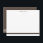 Cartão De Notas Simples Três Listras Marrons<br><div class="desc">Este design apresenta 3 faixas na parte inferior da placa e espaço para um nome. Clique no botão personalizar se quiser mover/dimensionar as imagens e continuar a modificar o texto! Variações deste design, cores adicionais, além de coordenar produtos estão disponíveis em nosso compro, zazzle.com/store/doodlelulu. Entre em contato conosco se precisar...</div>