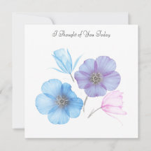 Simplicidade Floral Azul e Rosa Pensando em Você