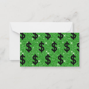 Cartão De Notas Sinal de Dólar Negro Money Empreendedor Wall Stree