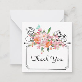 Cartão De Notas Sinal de enforcamento floral vitoriano pino branco