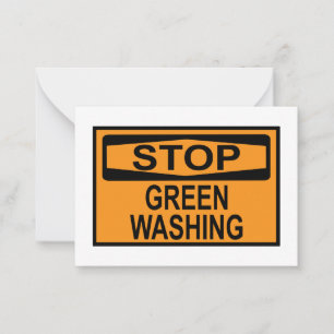 Cartão De Notas Sinal de Pare o Greenwashing