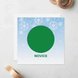 Cartão De Notas Sinal de Trilha do Círculo Verde Novice Skier