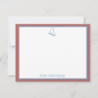 Cartão De Notas Skates with Soft Blues Personalized Note Card