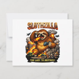 Cartão De Notas Slothzilla Muito Preguiçoso para Destruir, Monstro