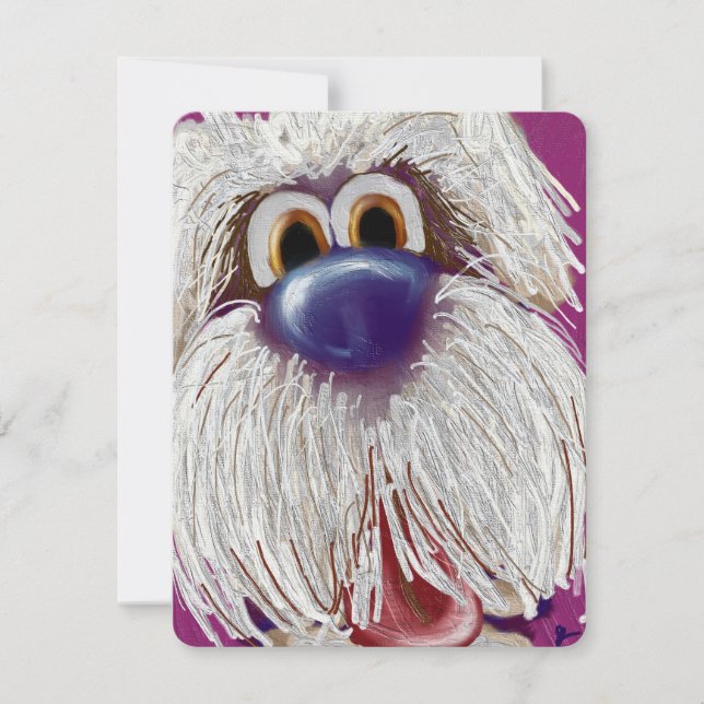 Cartão De Notas Slurpy Happy Eager Dog Oil Painted Notecard (Frente)
