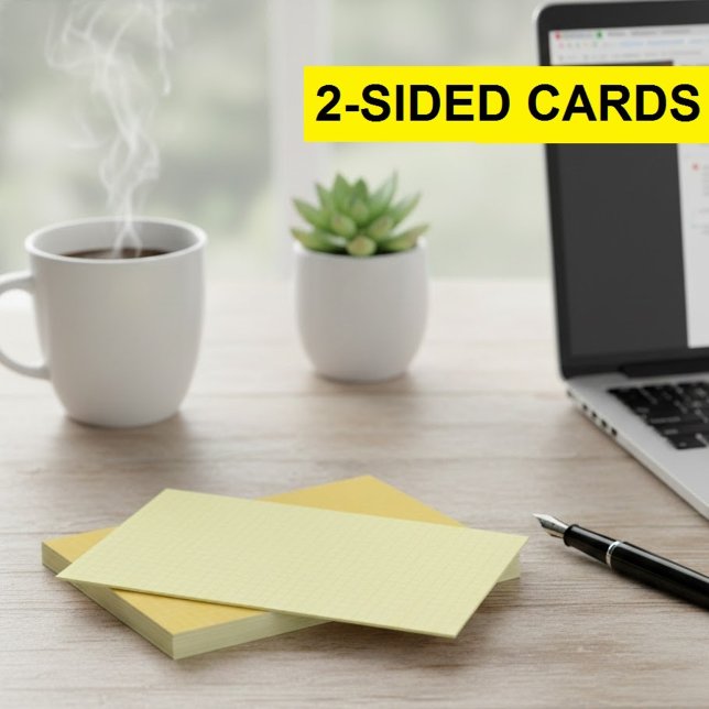 Cartão De Notas Small Yellow Grid Graph Paper Note Cards (Squares) (yellow graph cards, small grid index, mini math cards, engineering note cards)