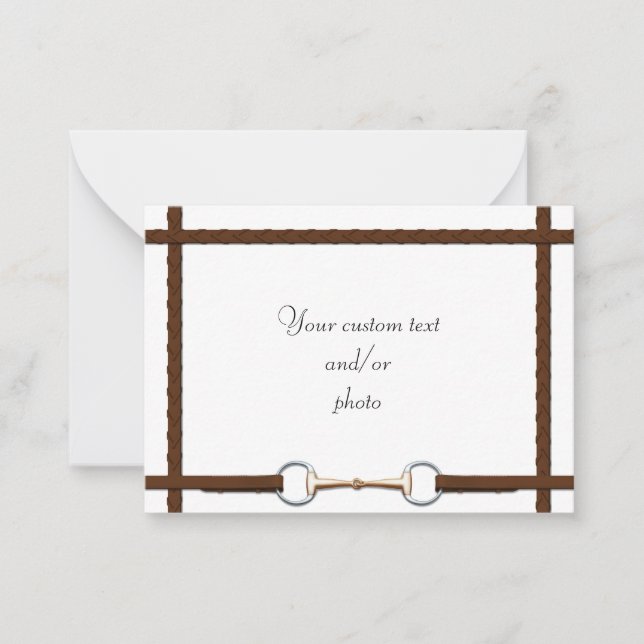 Cartão De Notas Snaffle Bit & Lacred Reins Equestrian Horse Foto (Frente)