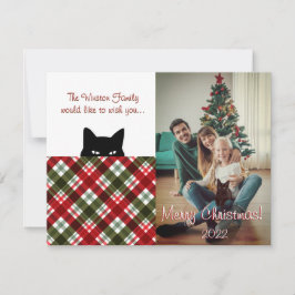 Cartão De Notas Sneaky Cat Royal Stewart Tartan Xadrez Natal