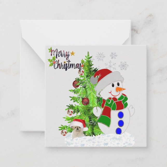 Cartão De Notas Snowman Notecard (Frente)