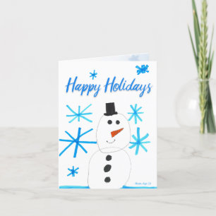 Cartão De Notas Snowman Snowflake Scende por Ryan Holiday Card