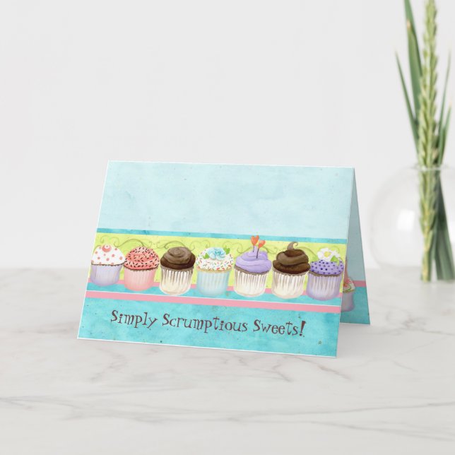 Cartão De Notas So Many Cupcakes!  Custom Cake Business Note Card (Frente)